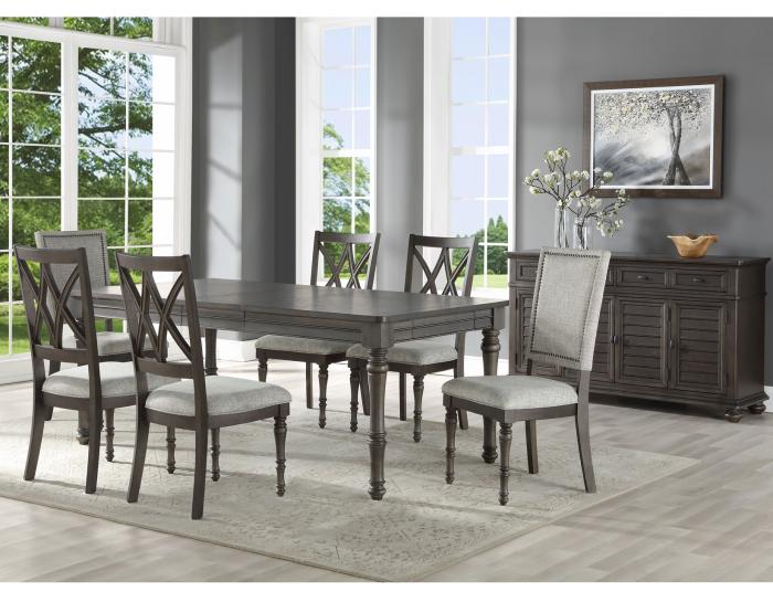 Linnett 6 Piece Set(Table, Bench, 2 Upholstered Side Chairs & 2 Side Chairs) - DFW