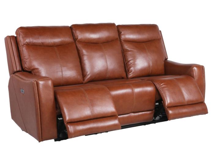 Natalia Leather Dual-Power Reclining Sofa, Coach - DFW