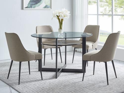 Olson 5 Piece Set(Glass Top Table & 4 Side Chairs) - DFW