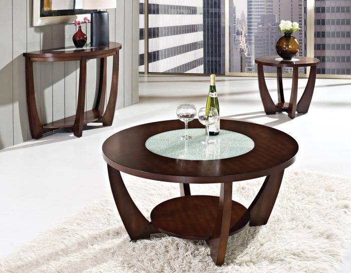 Rafael Cocktail Table w/Casters [15mm crack glass]