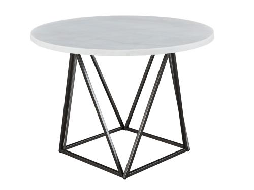 Ramona White Marble Top 44 inch Round Dining Table - DFW