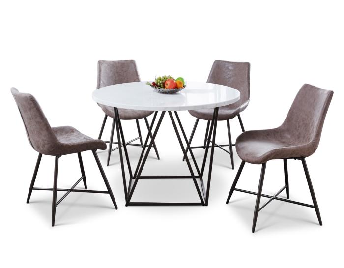 Ramona 5 Piece Marble Top Set(Table & 4 Side Chairs) - DFW