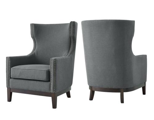 Roswell Wing Back Chair, Gray