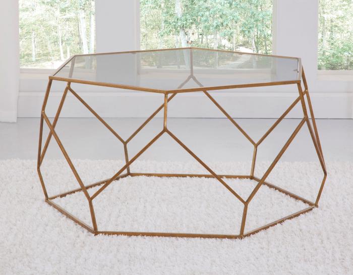 Roxy Hexagonal Clear Glass Cocktail Table Top