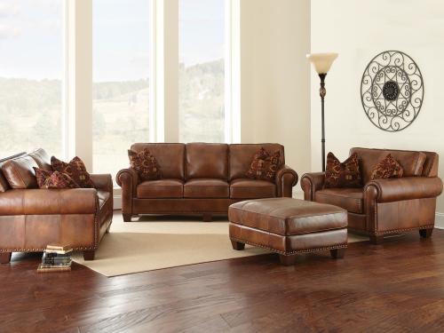 Silverado Leather 4-Piece Set(Sofa, Loveseat, Chair & Ottoman) - DFW