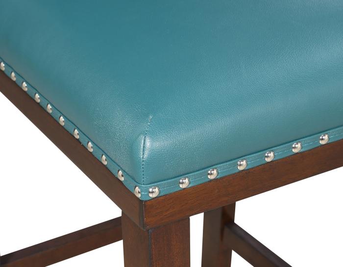 Tiffany 24" Counter Stool, Peacock Leatherette - DFW