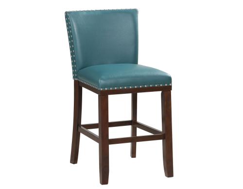 Tiffany 24″ Counter Stool, Peacock Leatherette