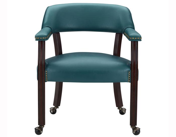 Tournament Arm Chair w/Casters, Teal - DFW