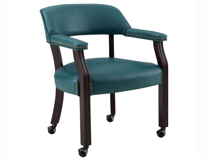 Tournament Arm Chair w/Casters, Teal - DFW