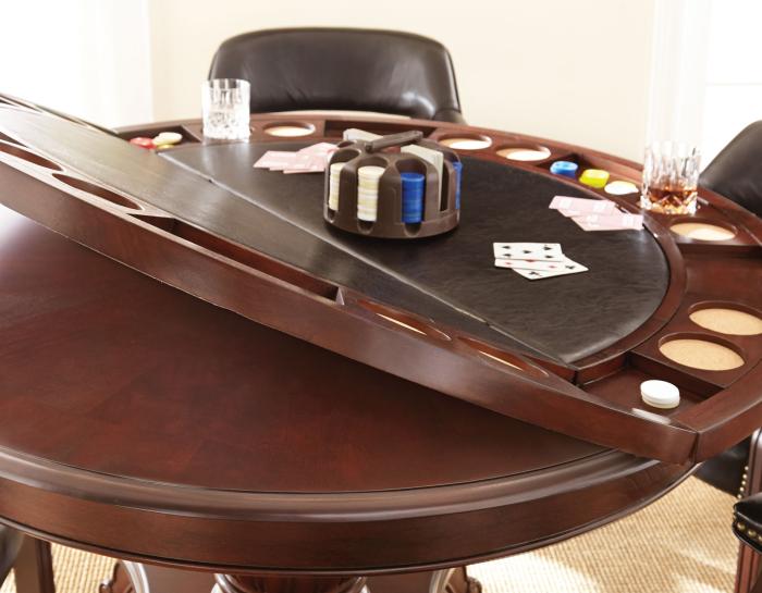 Game Table and Chairs, Tournament, 6-Piece, Black - DFW