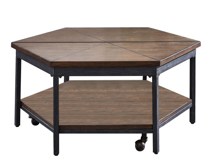 Ultimo Hexagon Lift-Top Cocktail Table w/Casters