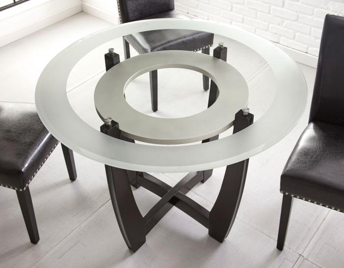 Verano 5 Piece Set(Glass Top Table & 4 Black Side Chairs)