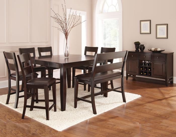 Victoria 8 Piece Counter Set<br>(Counter Table, Counter Bench & 6 Counter Chairs)
