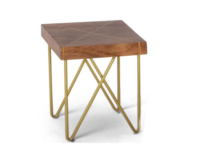 Walter Brass Inlay End Table