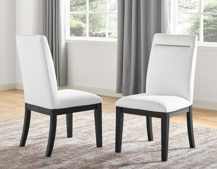Yves 5 Piece Dining Set (Table & 4 White Performance Side Chairs)