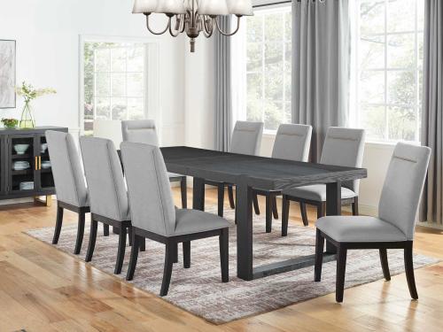 Yves 5 Piece Dining Set (Table & 4 Grey Performance Side Chairs) - DFW