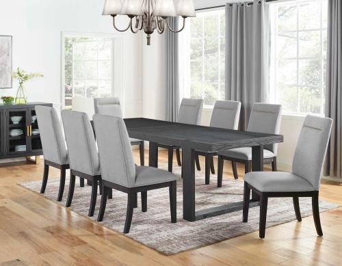 Yves 5 Piece Dining Set (Table & 4 Grey Performance Side Chairs)