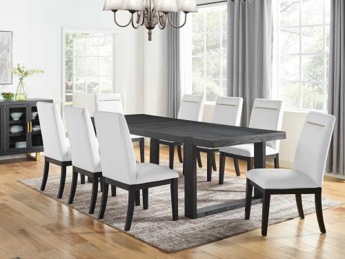 Yves 5 Piece Dining Set (Table & 4 White Performance Side Chairs) - DFW