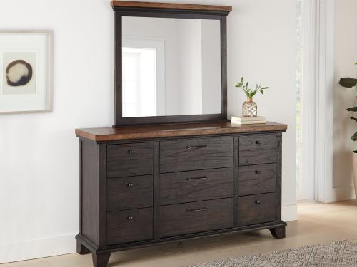 Bear Creek Dresser and Mirror, Brown - DFW