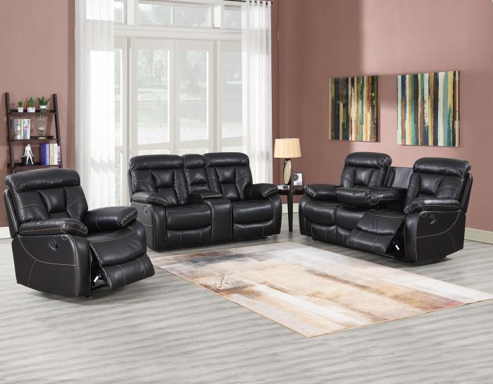 Squire 3-Piece Manual Motion Upholstery Set<br>(Sofa, Loveseat & Chair)