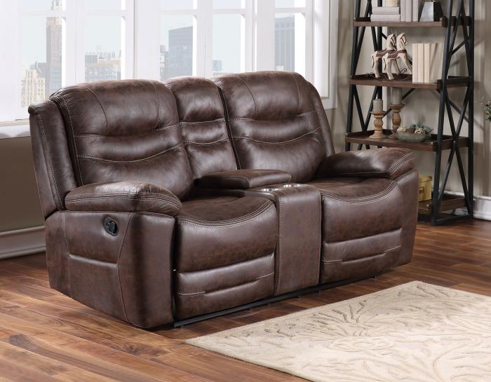 Stetson Manual Reclining Console Loveseat - DFW