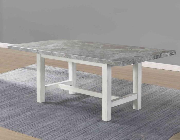 Canova 5-Piece 78-inch Gray Marble Dining Set - DFW