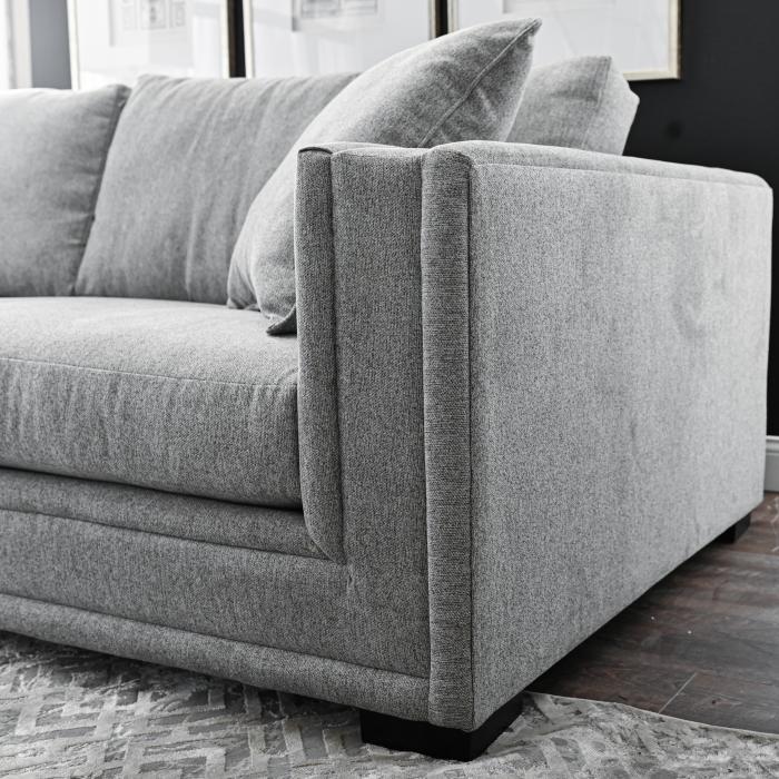Luca 107″ Wide Square Arm Sofa, Grey