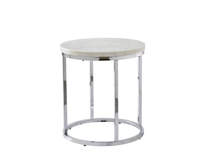 Echo White Marble Top Chairside End Table - DFW