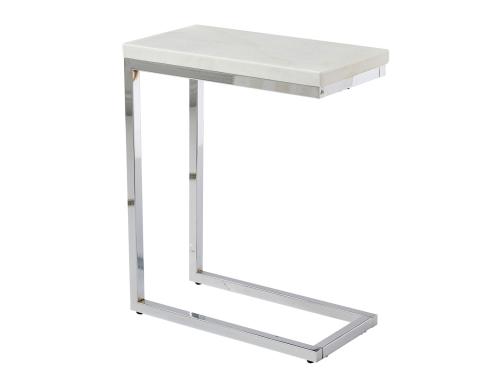 Echo White Marble Top Chairside End Table - DFW