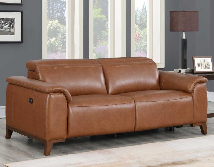 Bergamo Dual-Power Leather Reclining Sofa - DFW
