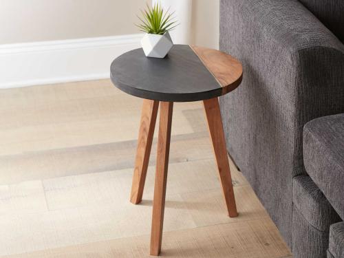Caspian Round Accent End Table - DFW