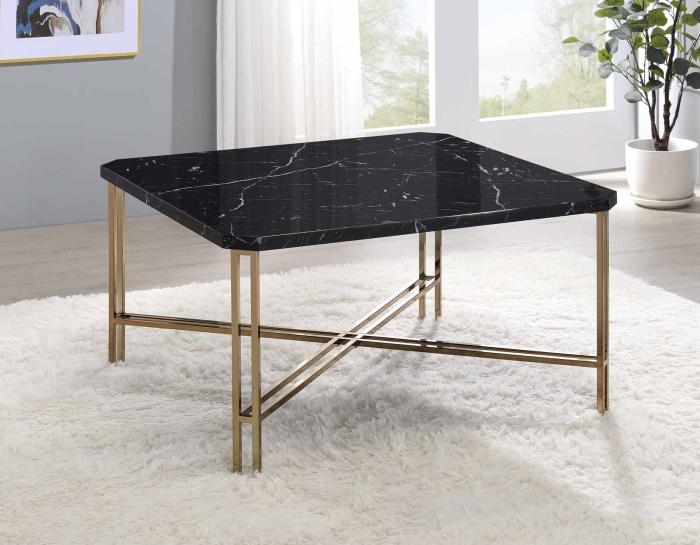Daxton Faux-Marble Top Cocktail Table
