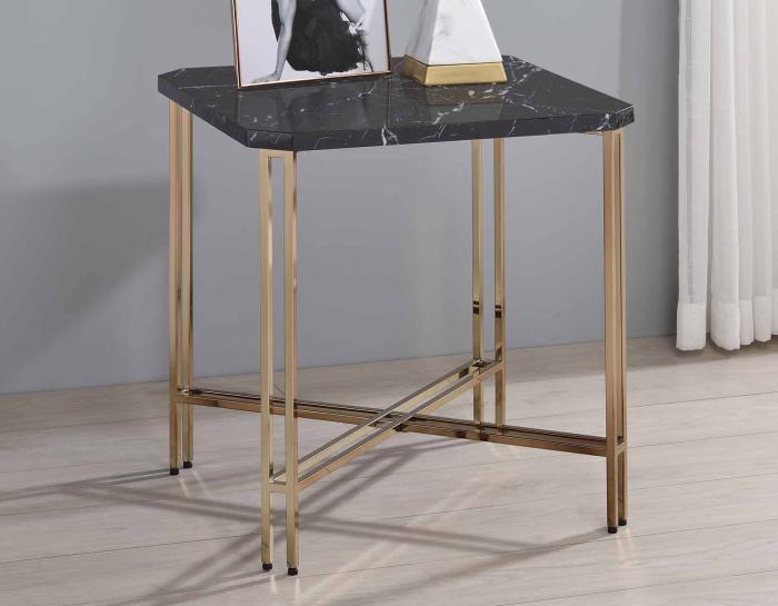 Daxton Faux-Marble Top End Table