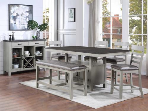 Hyland 5-Piece Counter Dining Set(Counter Table & 4 Counter Chairs) - DFW