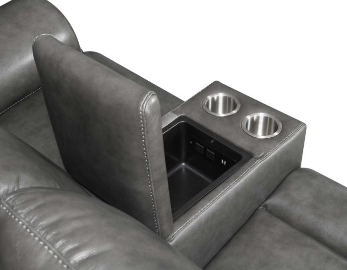 Trento 3-Piece Dual-Power Leather Reclining Set(Sofa, Loveseat & Chair) - DFW