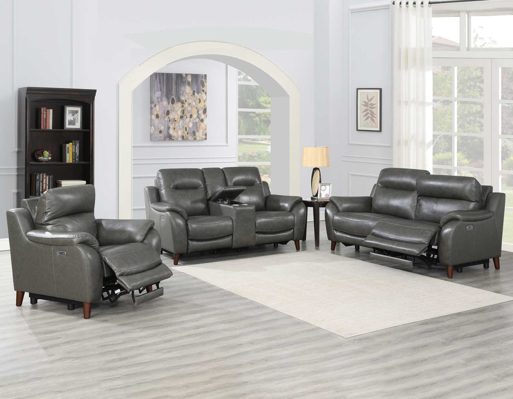 Doncella Leather Dual-Power Reclining Sofa