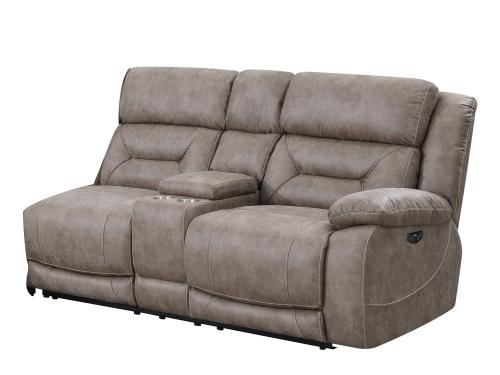 Aria RAF Loveseat, Desert Sand, Console, 2 Pwr-Pwr Recliners - DFW