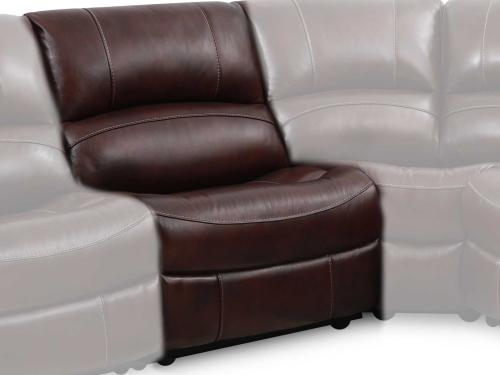 Denver Leather Armless Chair, Brown - DFW