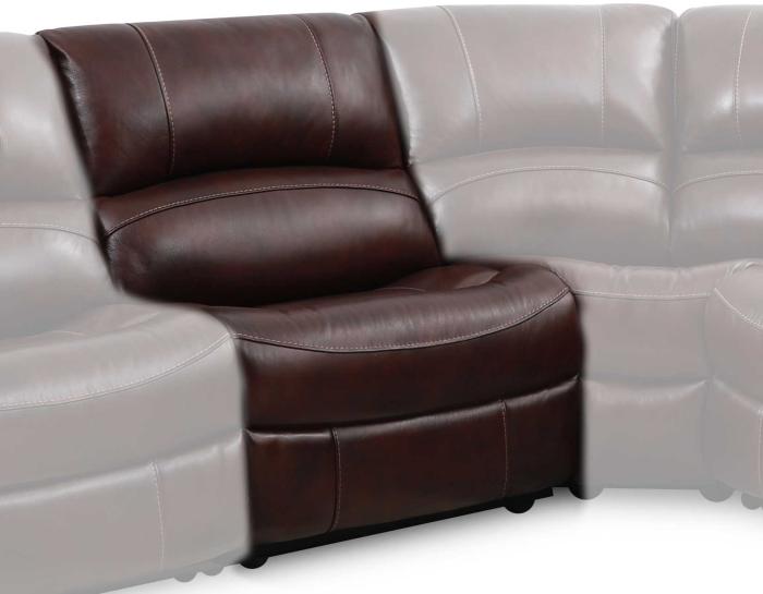 Denver Leather Armless Chair, Brown - DFW
