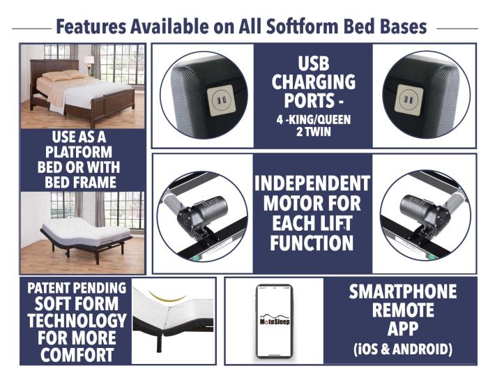 200 Series Softform Power Adjustable Bed Base, Split King