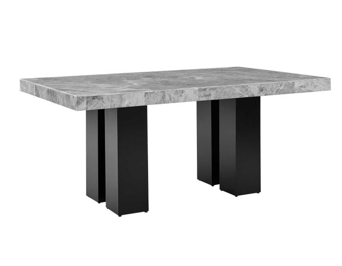 Camila Gray Marble 5-Piece Dining Set<br>(Table & 4 Side Chairs)