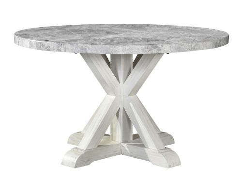 Canova 52-inch Round Gray Marble Top Dining Table - DFW