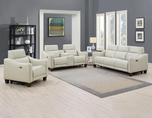 Giorno 3-Piece Leather Reclining Upholstery Set<br>(Sofa, Loveseat and Recliner)