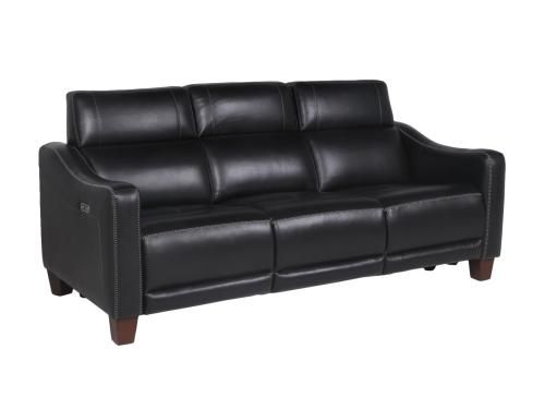 Giorno Dual-Power Leather Sofa, Midnight - DFW