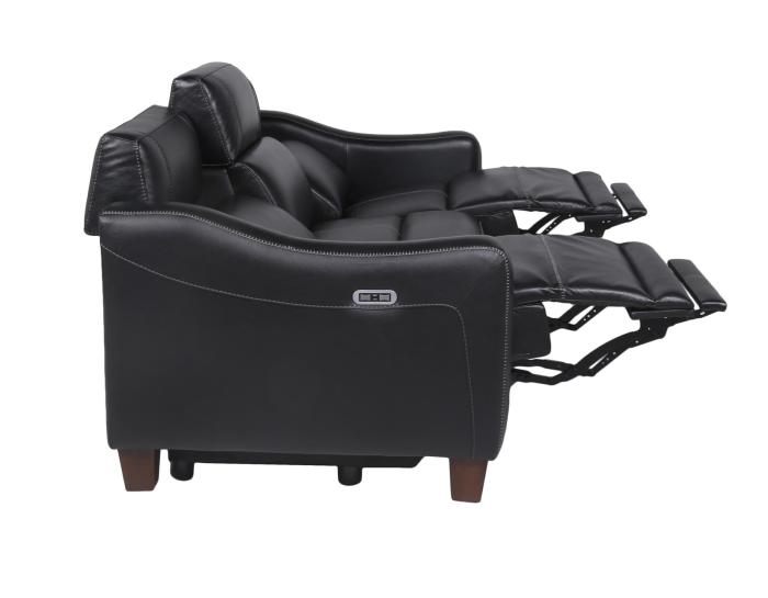 Giorno 3-Piece Leather Reclining Upholstery Set, Midnight(Sofa, Loveseat and Recliner) - DFW