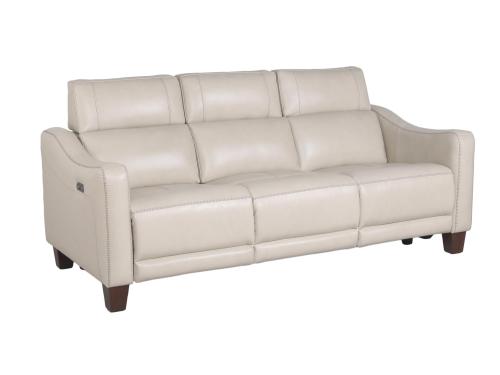 Giorno Dual-Power Leather Sofa, Ivory - DFW