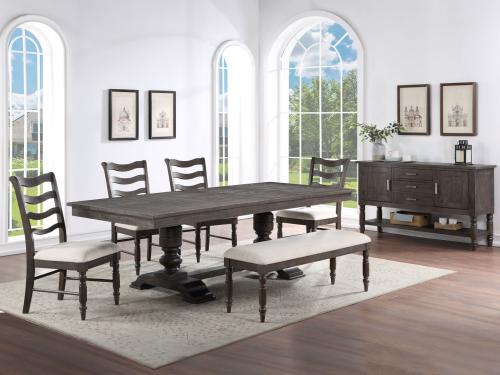 Hutchins 6-Piece Dining Set(Table, 4 Side Chairs & Bench) - DFW