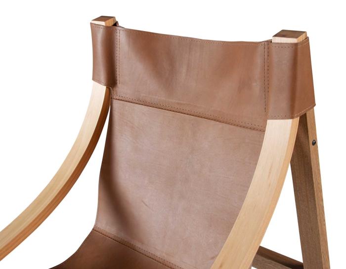 Lima Sling Chair, Natural Leather with Natural Frame - DFW