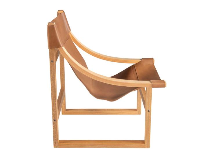 Lima Sling Chair, Natural Leather with Natural Frame - DFW