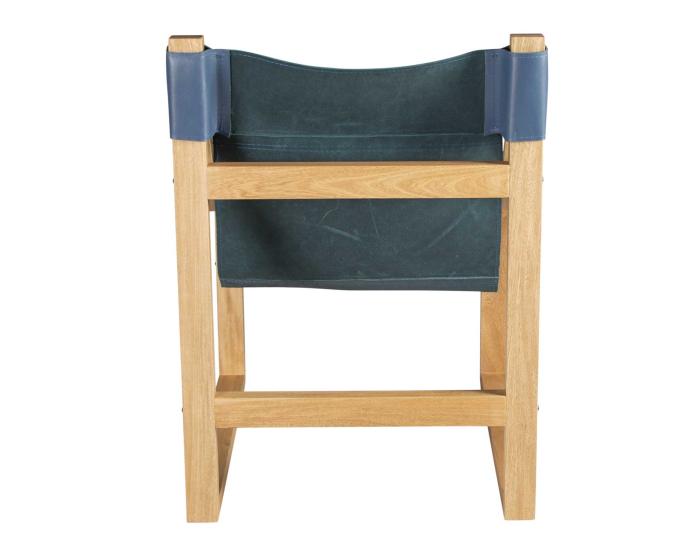 Lima Sling Chair, Cobalt Leather with Natural Frame - DFW